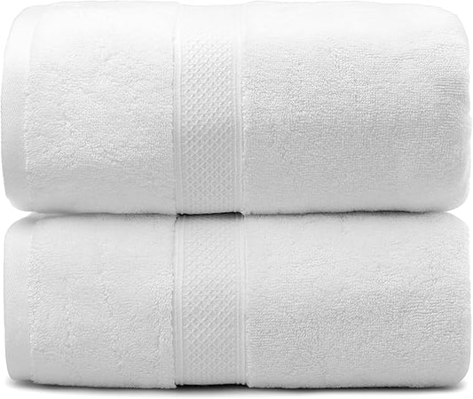Fluffy Cotton Bath Towels Set650GSM,2-Piece Set, Thickened and Enlarged(31.5x63 inches),Super Absorbent,Soft,Suitable for Hotel, Bathroom, Swimming Pool, SPA,Gift(White)