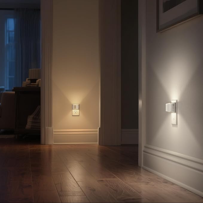Night Light, Night Lights Plug into Wall, Adjustable, 3CCT | 3 Level Brightness Adjustable Plug in Night Light, Dusk to Dawn Sensor, Nightlights for Adults, Bedroom, Bathroom, 2 packs