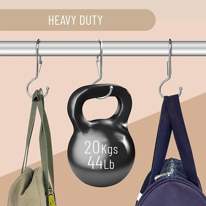 6 Purse Hanger for Closet. Tote Hanger. S-Shaped Hooks S Hooks Twist Design. Anti Drop S-Shaped Hook for hanging handbags with Safety Buckle to Prevent Falls. Heavy Duty. (Silver, Twisted)
