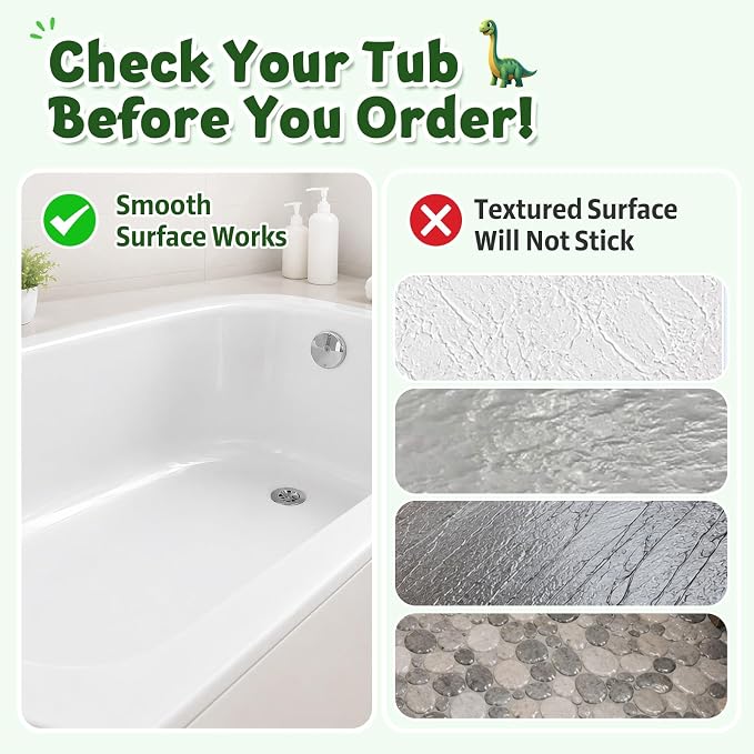 Baby Bath Mat for Tub Non Slip Kids, BPA Free Extra Long Bathtub Mat 40x16 with Drain Holes and 200 Suction Cups, Non Toxic Machine Washable Toddler Bath Mat, Eco-Friendly Certified