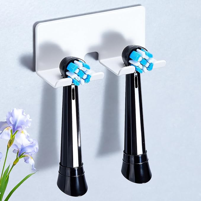 Electric Toothbrush Head Holder, Toothbrush Holders Wall Mounted, Electric Toothbrushs Holder, Bathroom Shower Tooth Brushing Holder, Tooth Brush Head Holder Organiser (White, Small)