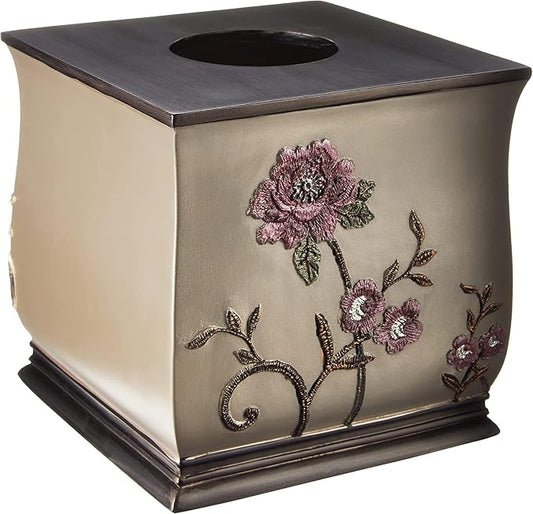 Resin Tissue Box Cover for Modern Home Decor - Minimalist Square Tissue Box Holder for Guest Room, Bedroom, Bathroom, Tabletop & Office - Durable and Aesthetic Tissue Holder, Larrisa