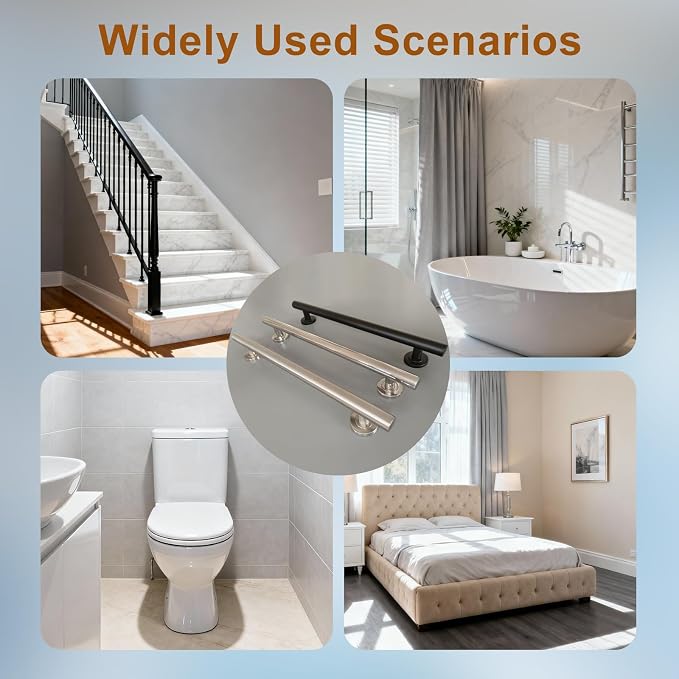 24 Inch Polished Chrome Grab Bar for Shower, 2 Pack | 304 Stainless Steel, Straight Fully Welded 1.25" Tube, ADA Compliant Safety Handrail for Seniors & Disabled