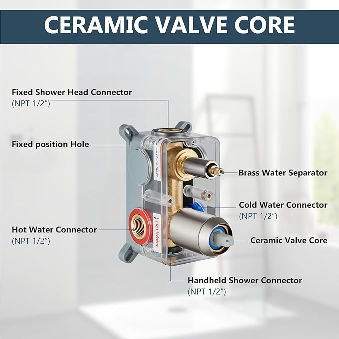 Aolemi Shower Faucet Set with Handheld Brushed Nickel 8 Inch Head | Pressure Balance Shower Valve and Trim Kit,SUS304 Rain Head and Handle System,All Metal,Wall Mount,Bathroom,Handheld Spray