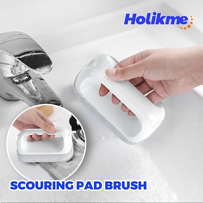 Holikme Dish Brush Cleaning Brush Set for Cleaning Groove Gap,Green | Dish Brush Set Cleaning Brush Set, Scouring Pad for Cleaning, Groove Gap Brushes for Pot, Pan, Abrasive Wheel Brushes