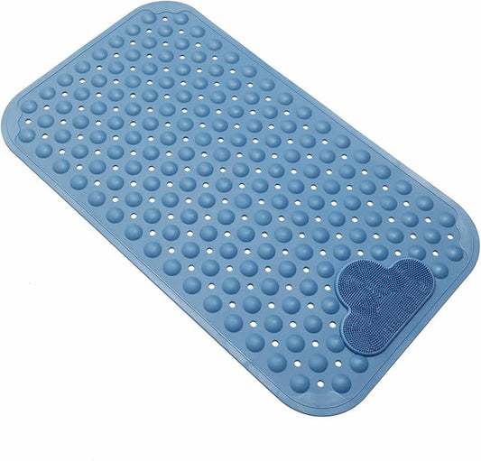 Bathtub Mat Non Slip Shower Mat Bath Mat for Tub 28" X 16" Blue | shower mats for inside shower, non slip bath mat, bath tub mat, machine washable, anti slip shower mat