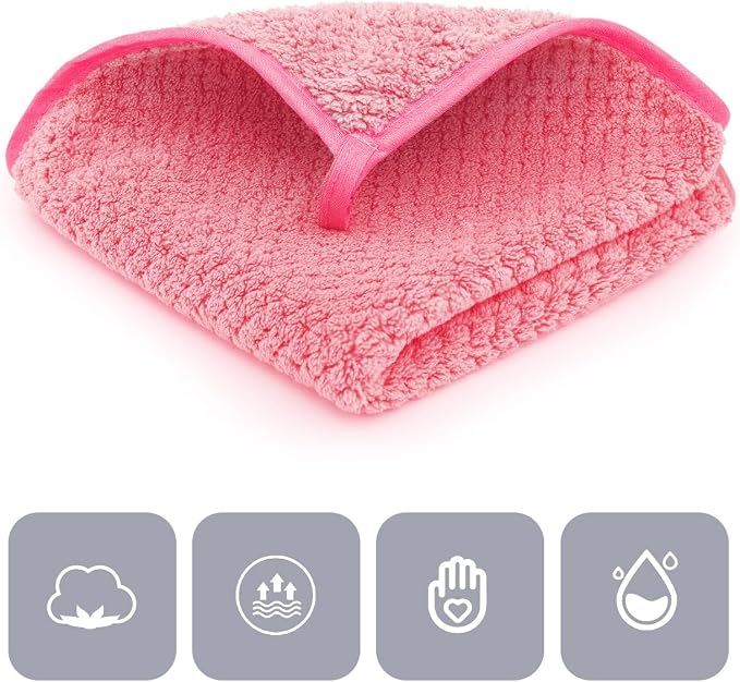 MaopaoBeauty 6 Pack Washcloth Towels Set, Waffle Hand Towels Set, Microfiber Super Soft Highly Absorbent, Sturdy Quick Drying Towels for Bathroom, Gym, Sports, Yoga, Hot Pink