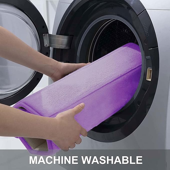 Buganda Memory Foam Bath Mat 70 x 24, Ultra Soft Absorbent Bathroom Rugs | Lavender, Machine Washable Quick Dry Bath Mats for Bathroom Floor, Shower and Tub, Home Decor Accessories