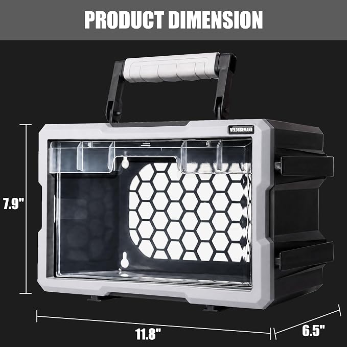 Modular Stackable Storage Organizer, 1 Clear Drawer Unit with Removable Handle, Interlocking Design, Wall-Mount Back Panel for Small Parts Storage