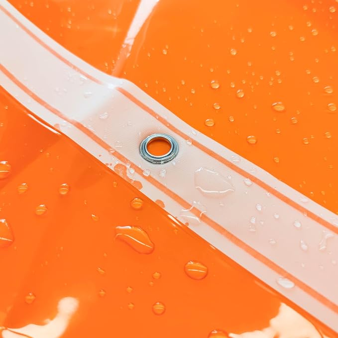 Barossa Design Extra Long Shower Curtain Liner Clear Orange, 72" x 84" XL | Waterproof PEVA, 3 Bottom Magnets, Metal Grommets, Lightweight Plastic Shower Liner XL 72 x 84 Inches for Bathroom/Tub