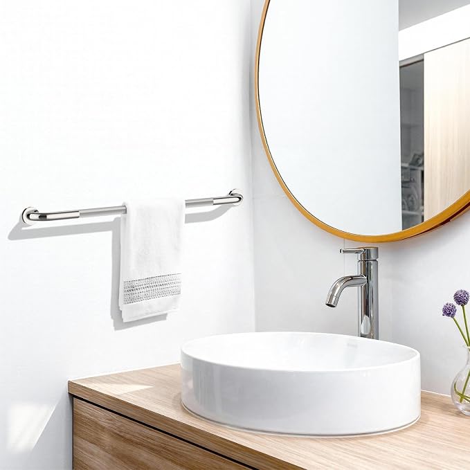 Chrome Grab Bar 40 Inch, Grab Bar for Bathtub and Shower | Anti-Slip Knurled Grip, Stainless Steel, Bathroom Assist Handle Handrail, Handicap Support Bars for Toilet, 1.25" Diameter