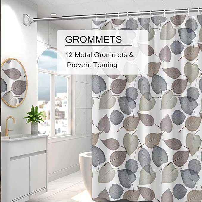 TIKABC Shower Curtain Liner, 4G PEVA Shower Liner, Plastic Waterproof Shower Curtains, 72x72 inch with Grommet Holes 3 Magnetic Weights