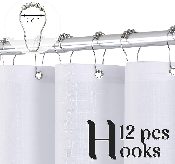 Grey Shower Curtain Ombre Gray and White Shower Curtains with Hooks Geometric Pattern Water Repellent Bath Curtain for Bathroom Bathtub Hotel 72x72 inch