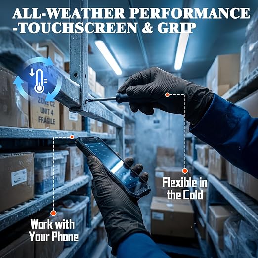 10 Mil Heavy Duty Mechanic Nitrile Gloves, Black XLarge 1000 Count | Diamond Grip, Latex Free Disposable Chemical Resistant Rubber Gloves for Industrial,Workshops, Auto Repair,Janitorial,Food