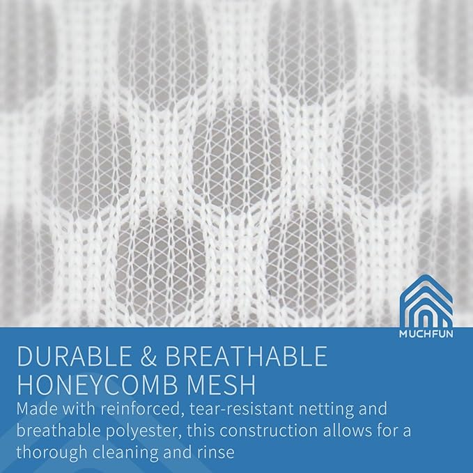 Muchfun 3Pcs Durable Honeycomb Mesh Laundry Bags for Delicates | (1Large, 1Medium, 1Small)