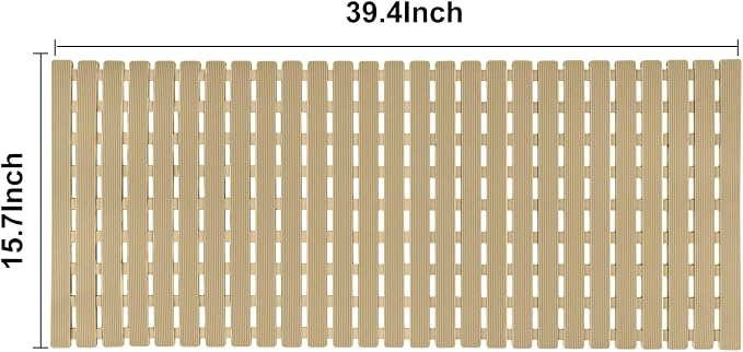 BEMISO Shower Mat Non Slip Bathtub Mat 37.4 x 15.7 Inch Bath Mat for Tub | Suction Cups,Drain Holes,Easy Dry,Easy to Cut,Eco-Friendly