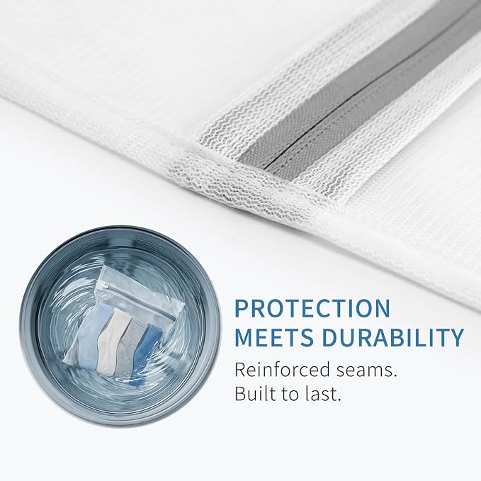 Muchfun 3Pcs Durable Fine Mesh Laundry Bags for Delicates 12 x 16 Inches | (3 Medium)