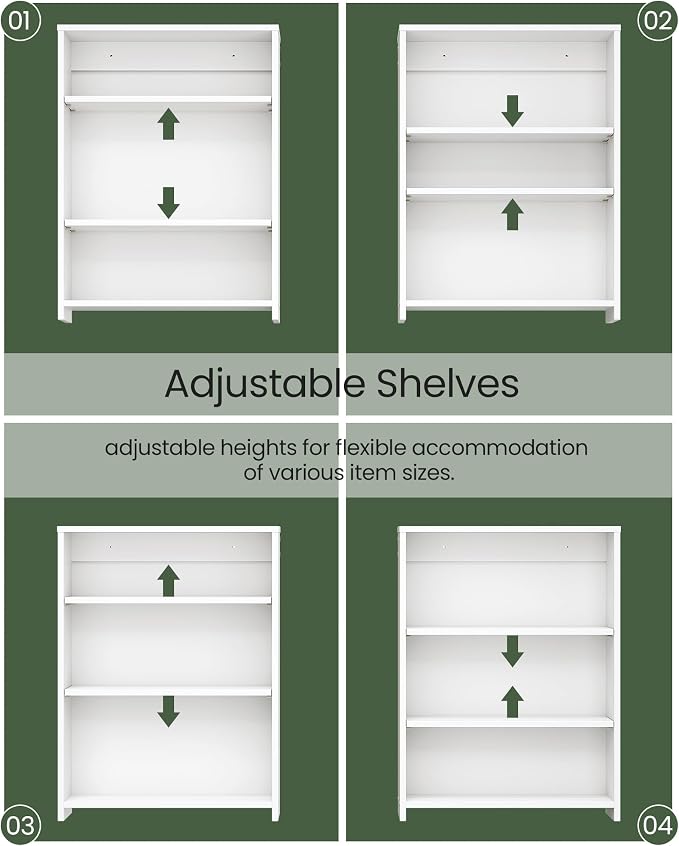 Bathroom Medicine Mirror Cabinet, 17.7'' x 23.6'', Wall-Mounted Bathroom Vanity with Mirror, Bathroom Medicine Cabinet with Storage Function, Hanging Storage Cabinet, Adjustable Shelves, White