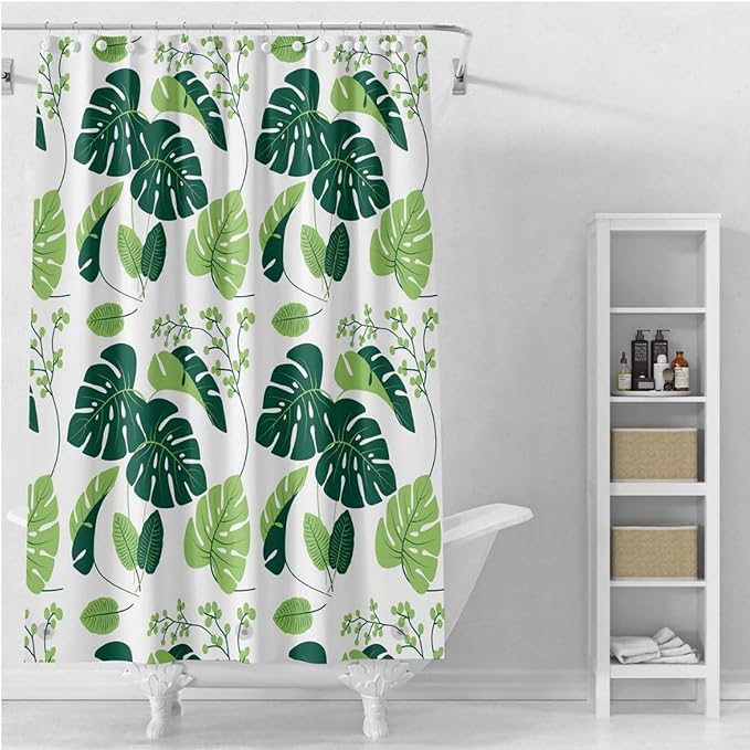 TIKABC Shower Curtain Liner, 4G PEVA Shower Liner, Plastic Waterproof Shower Curtains, 72x72 inch with Grommet Holes 3 Magnetic Weights