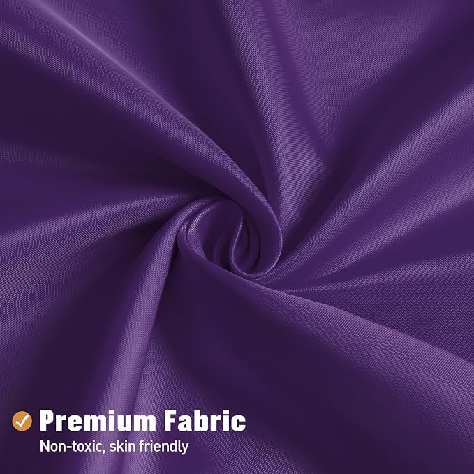 MitoVilla Long Fabric Shower Curtain Liner, Soft & Lightweight Shower Curtain Liner for Hotel, Machine Washable, Waterproof, 72x78 Inch, Purple