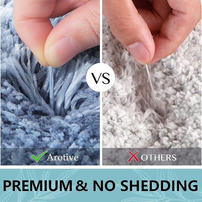 Arotive Microfiber Bathroom Rugs, Shaggy Soft Absorbent Bath Rug, 59x24 | LightBlue, Rubber Backing Thick Plush Machine Washable Dry Bath Mats for Bathroom, Tub and Shower, Rectangular