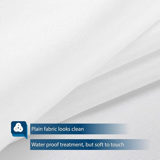 Barossa Design Waterproof Fabric Shower Curtain or Liner Microfiber - Soft Cloth & Hotel Quality, Machine Washable White Shower Curtain Liner for Bath Tub, 72x72 Inches (Pack of 2)