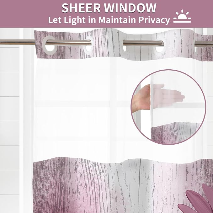 Hookless Shower Curtain with Snap in Liner, Pink No Hook Shower Curtains for Bathroom，Shower Curtain and Liner Set for Bathroom Decor,Waterproof & Washable,72W x 75L Inch