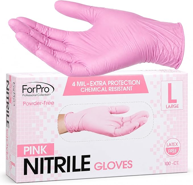 ForPro Disposable Nitrile Gloves, 4 mil, Food Safe, Latex-Free, Non-Sterile | for Salon, Exam & Cleaning Use, Multi-Purpose Gloves, Salon & Spa Essentials, Manicure & Pedicure Supplies, Home & Salon Use