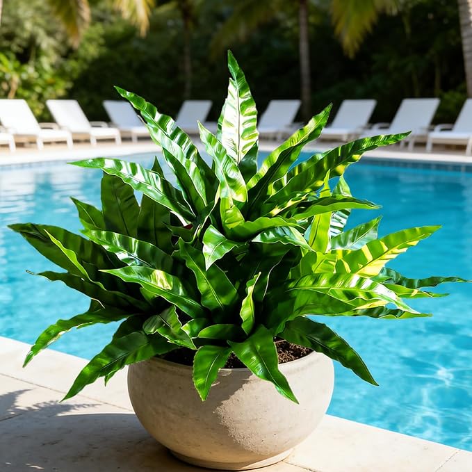 Fake Ferns,2Planter 35in Outdoor Faux Plants UV Resistant,3D Real Touch Fake Plants Total 120 Blades,Weatherproof Artificial Plants Outdoor Indoor for Garden Porch Home Living Room Decor