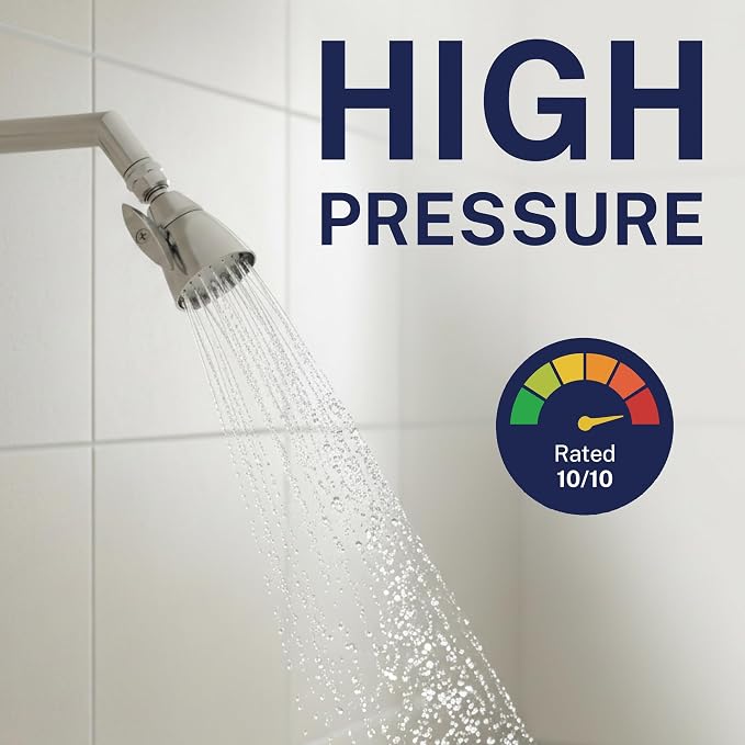 HammerHead Showers® SOLID METAL 2 Inch High Pressure Shower Heads BRUSHED NICKEL – California Compliant 1.75 GPM Low Flow Rate - High Flow Shower Head with ADJUSTABLE SPRAY PATTERN - Fixed Shower Head