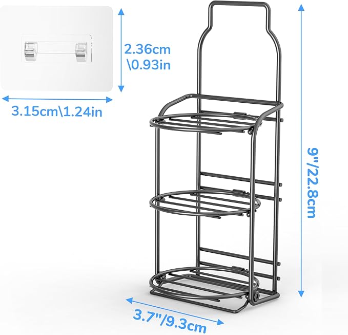 galasily 3-Tier Shower Soap Shampoo Bar Holder, Self Adhesive&Freestanding Draining Soap Caddy for Bathroom Wall Accesories, Apartment Essentials Decor…