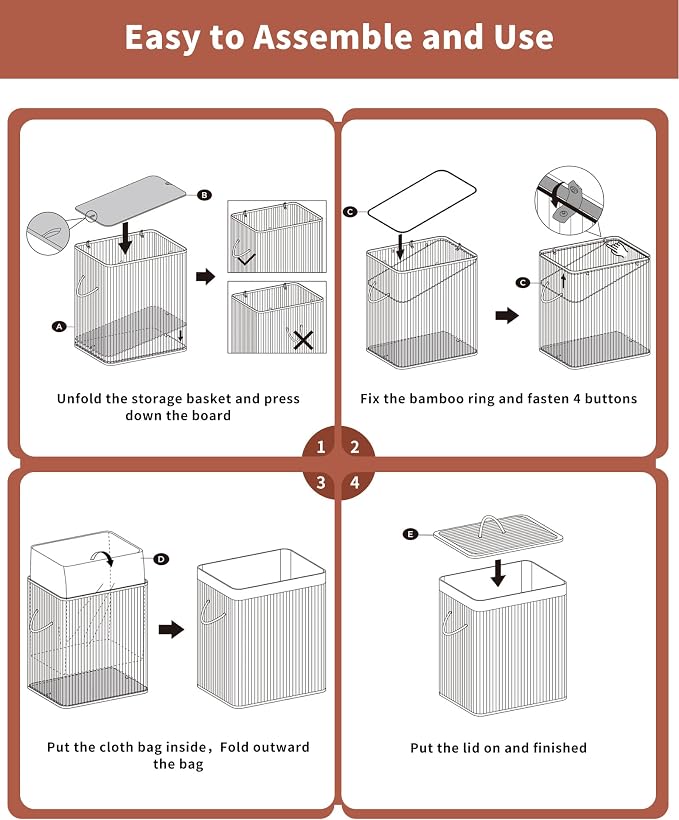Bamboo Toilet Paper Storage with Lid & Handel, 8 Gallons (30L), Sturdy Toilet Paper Basket, Organizer for Bathroom, Kitchen, Holder with Storage, Brown