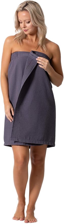 Women’s Waffle Spa Body Wrap with Adjustable Closure