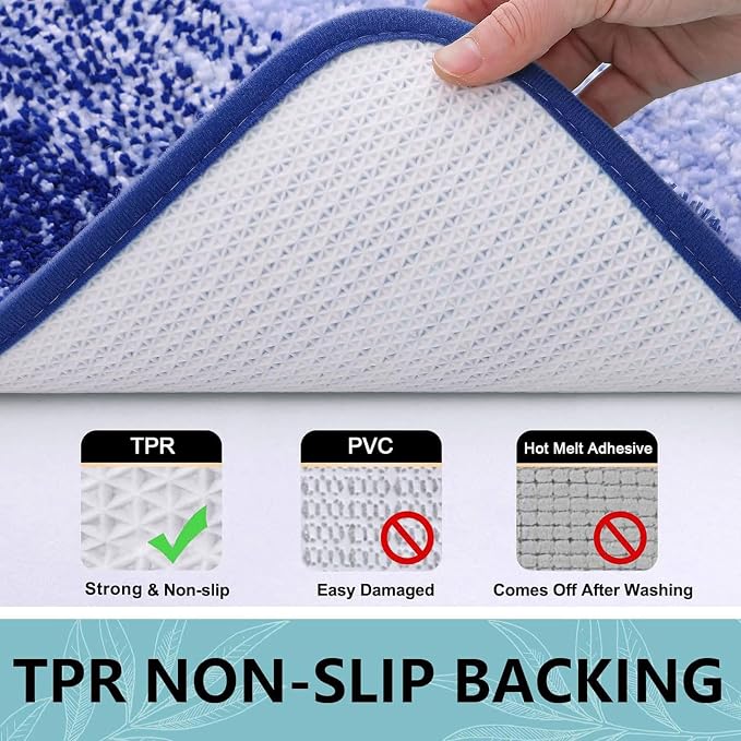 Arotive Microfiber Bathroom Rugs, Shaggy Soft Absorbent Bath Rug, 24x16 | Blue-Violet, Rubber Backing Thick Plush Machine Washable Dry Bath Mats for Bathroom, Tub and Shower, Rectangular