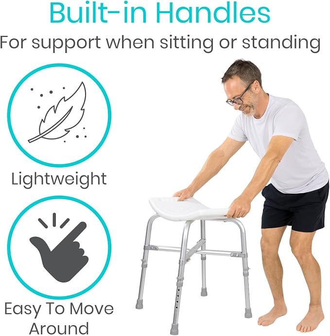 Vive Heavy Duty Bariatric Shower Chair | Bath Stool & Bathtub Seat for Inside Tub Elderly, Seniors, Handicap & Disabled Adults- Non-Slip, Adjustable, Supports 550 lbs