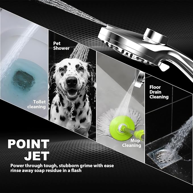 Rain Shower Head with filtered Handheld High Pressure rainfall Shower Heads with Handheld Spray Combo Adjustable one-piece stand daul shower head Built-in Magnetic Docking and Power Jets | Dual shower heads; one-piece bracket adjusts height and angle; ...