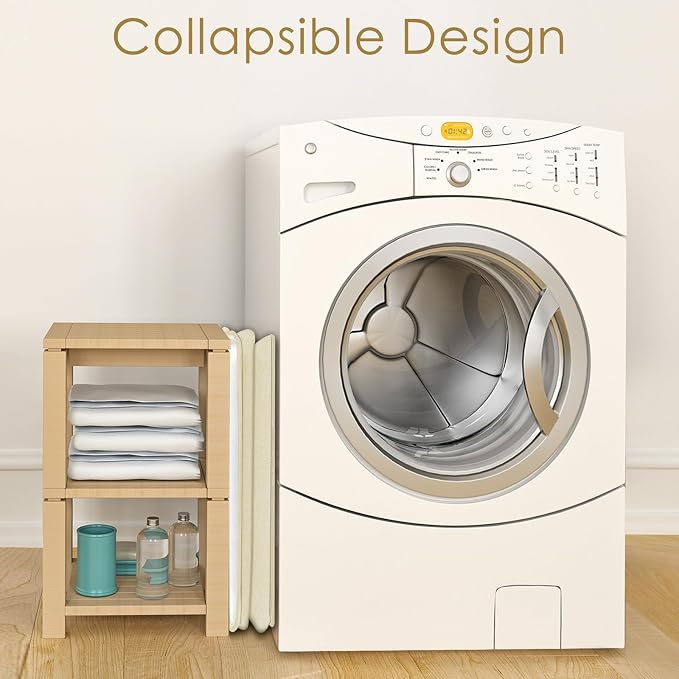 Extra Large Laundry Hamper, Folding 100L Laundry Basket, Beige | Dirty Clothes Hamper for Bedroom, Tall Hamper, Sturdy Storage Organizer for Clothes and Toys