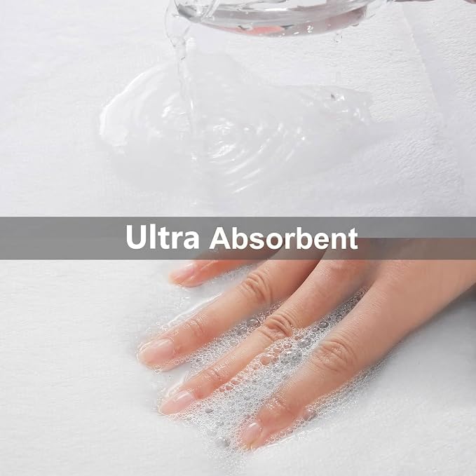 Buganda Memory Foam Bath Mat 47 x 20, Ultra Soft Absorbent Bathroom Rugs | White, Machine Washable Quick Dry Bath Mats for Bathroom Floor, Shower and Tub, Home Decor Accessories