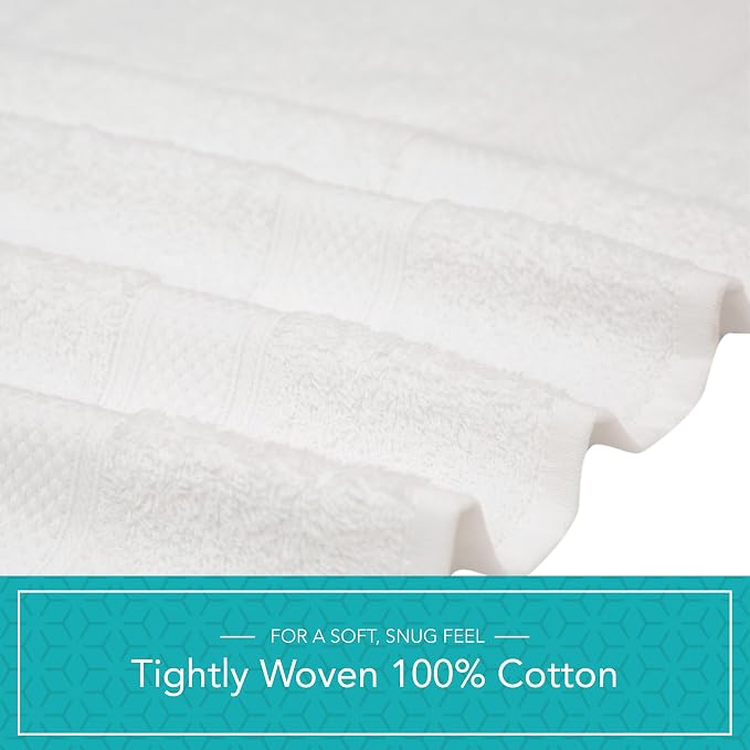 Pleasant Home Bath Towels Set of 6 (24” x 50”) 100% Cotton, White | 515 GSM | Lightweight, Soft & Highly Absorbent Luxury Towels for Bathroom | for Gym, Pool & Spa