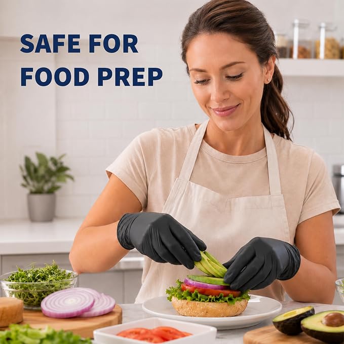 ForPro Disposable Vinyl Gloves, Industrial Grade, Powder & Latex Free, Non-Sterile, Food Safe, 2.75 Mil Palm, 3.9 Mil Fingers