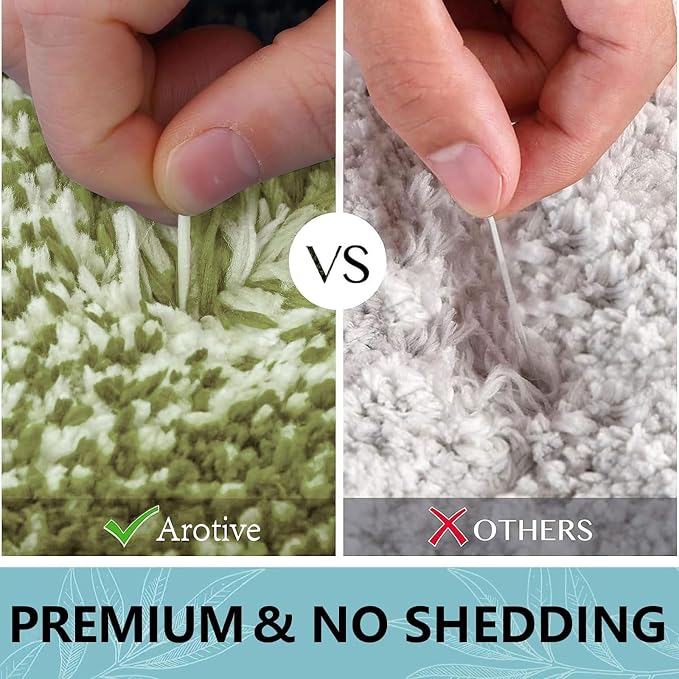 Arotive Microfiber Bathroom Rugs, Shaggy Soft Absorbent Bath Rug, 30x20 | MustardYellow, Rubber Backing Thick Plush Machine Washable Dry Bath Mats for Bathroom, Tub and Shower, Rectangular