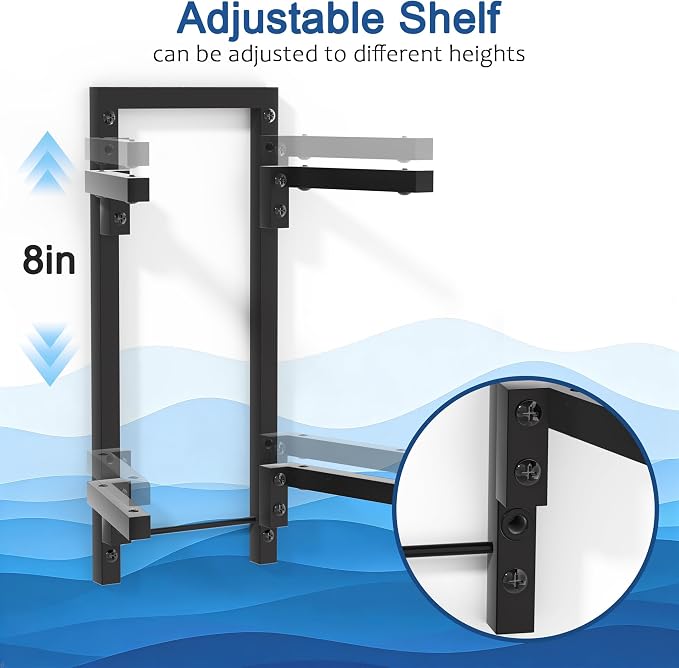 Alyoen 2 Tier Projector Shelf, Adjustable Projector Wall Mount, Router Wall Mount Floating Shelf, Projector Stand for DVD Players, Routers, Game Consoles, Cable Boxes