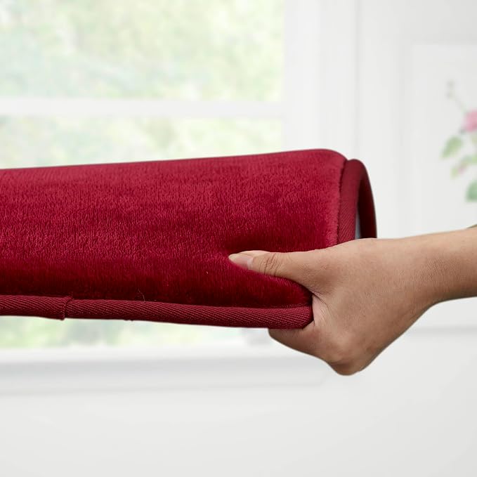 Memory Foam Bath Mat Non Slip Absorbent Super Cozy Velvet Bathroom Rug Carpet (22 inches X 42 inches, Red)