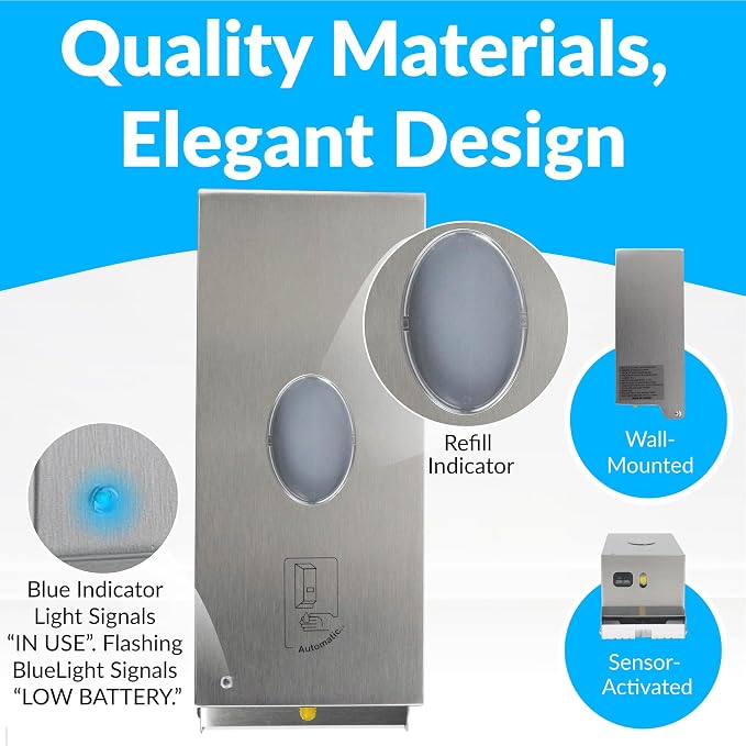 Bobrick B-2012 Liquid Soap Dispenser, Wall-Mounted, Automatic, 30-fl oz