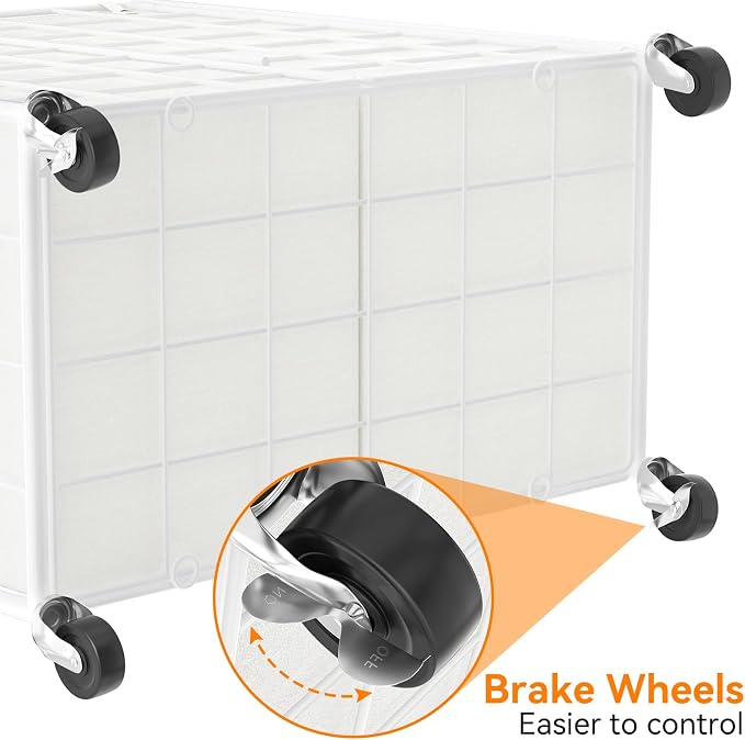 WOWLIVE Double Laundry Hamper with Wheels, Metal Rolling Laundry Basket | Wire Frame Hamper with 2 Removable Bags, 120L Dirty Clothes Hamper Organizer Dorm Room Storage for Bedroom, White