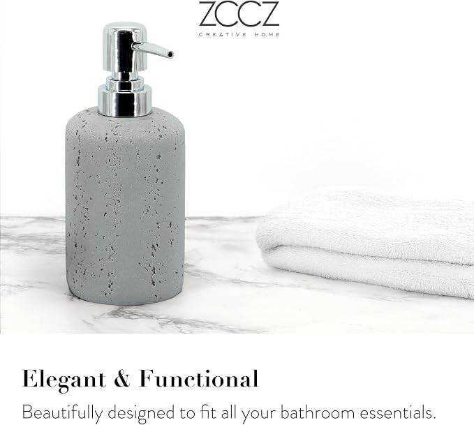 -Beige Bathroom Accessories Set 4 Pcs - Toothbrush Holder, Soap Dispenser, Vanity Tray, Bathroom Tumbler - Countertop Vanity Organizer - Bathroom Accessory Set- Toothbrush Holder Set, Stone Sets