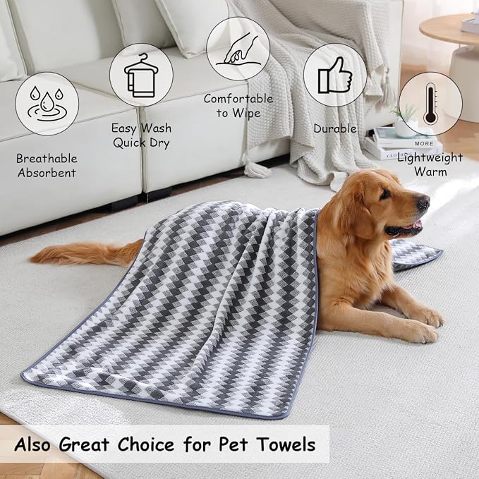 12 Pcs Gray White Diamond Towel Set-4 Bath Towels,4 Hand Towels,4 Washcloths Soft Polyester Towels with Loop Absorbent Shower Towel Quick Dry Beach Chair Towel Family Towels for Bathroom Spa Gym Pool