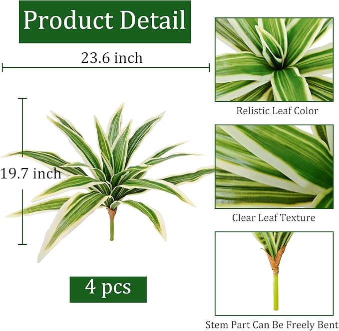Fake Ferns, Faux Outdoor Plants UV Resistant,3D Real Touch Fake Plants Total 80 Blades,Weatherproof Artificial Plants Outdoor Indoor for Garden Porch Home Office Decor