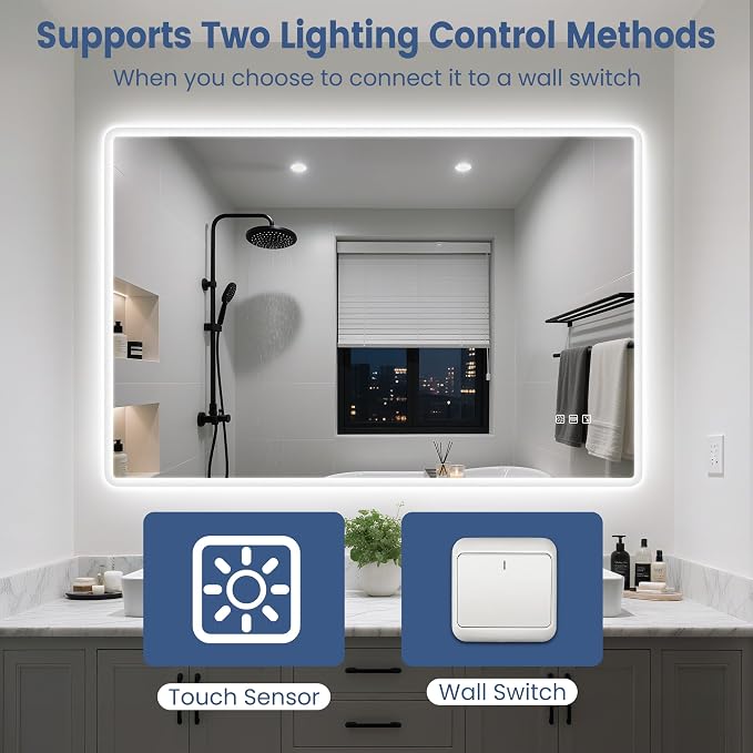 STARLEAD 36"x36" LED Bathroom Mirror with Bluetooth Speaker, Dimmable Lighting, 3 Color Temperature, Anti-Fog, Touch Control, Wall Mounted Vanity Mirror for Daily Routines
