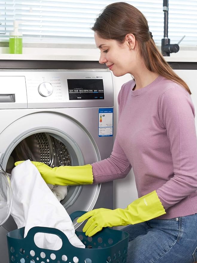 LANON wahoo Cleaning Gloves with Cotton Flocked Liner,Bud Tender,Small | Skin-Friendly,Dish Washing,Reusable,Latex Free,DEHP-Free,Non-Slip,Dishwashing Household Kitchen Gloves